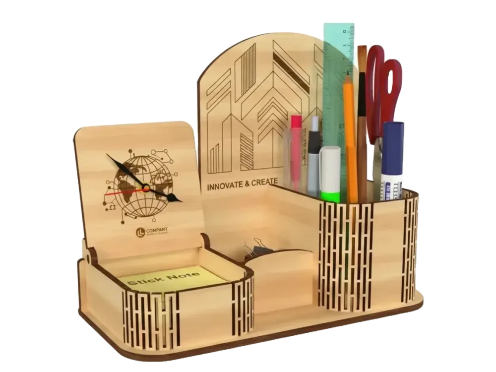 Desk Organizer with Clock