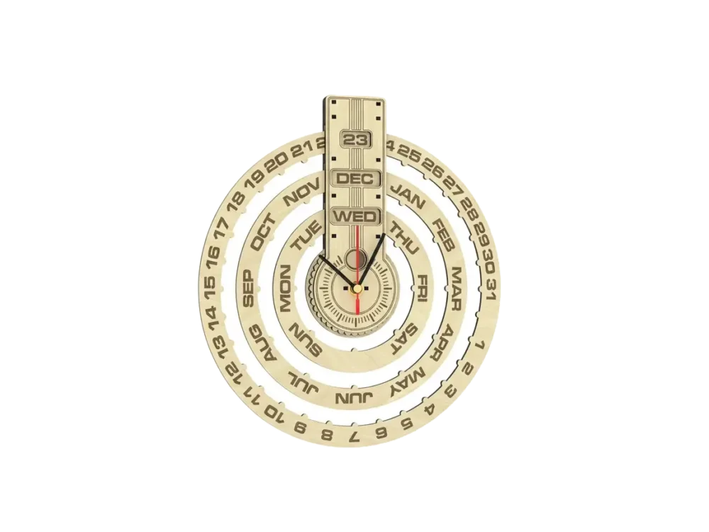 Perpetual calendar with clock